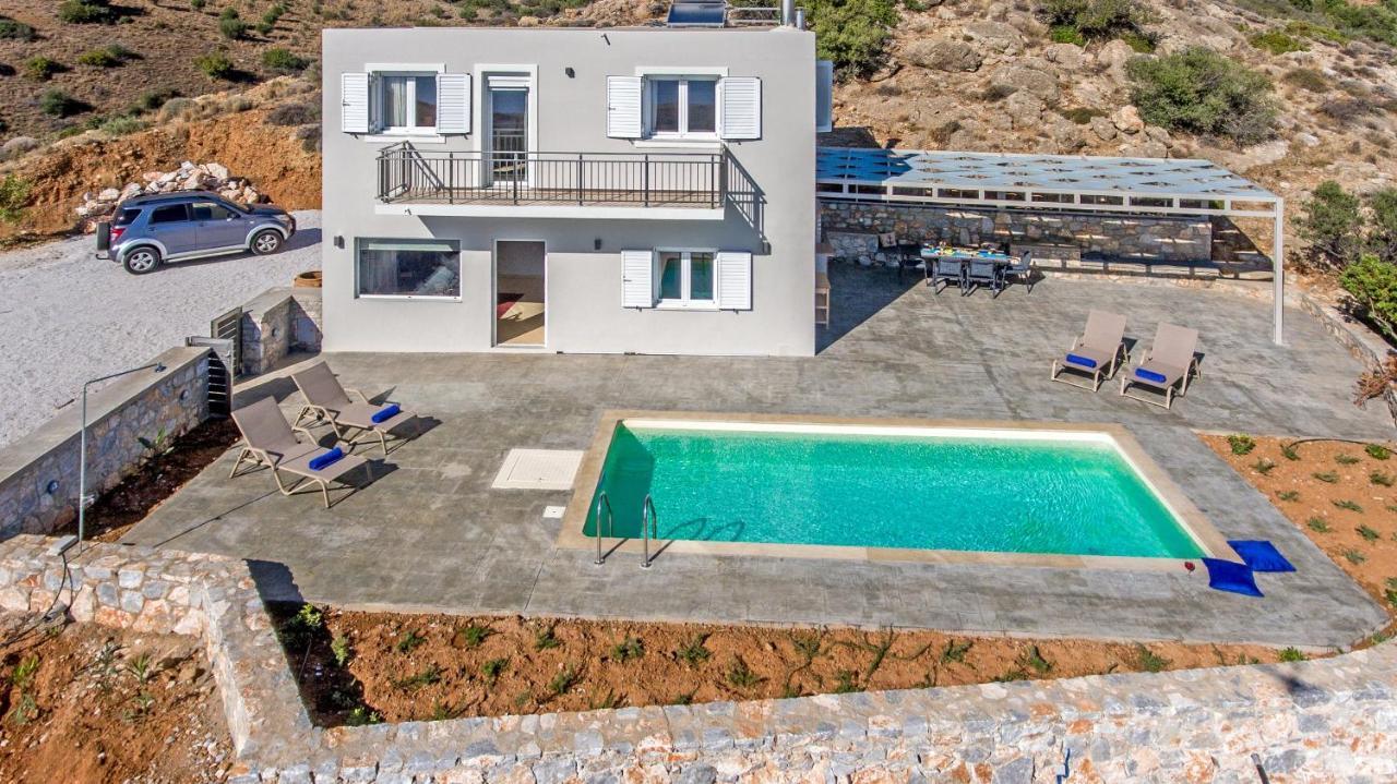 Tranquil Sea View Villa With Private Pool, Just 2Km From The Beach! 아기아갈리니 외부 사진