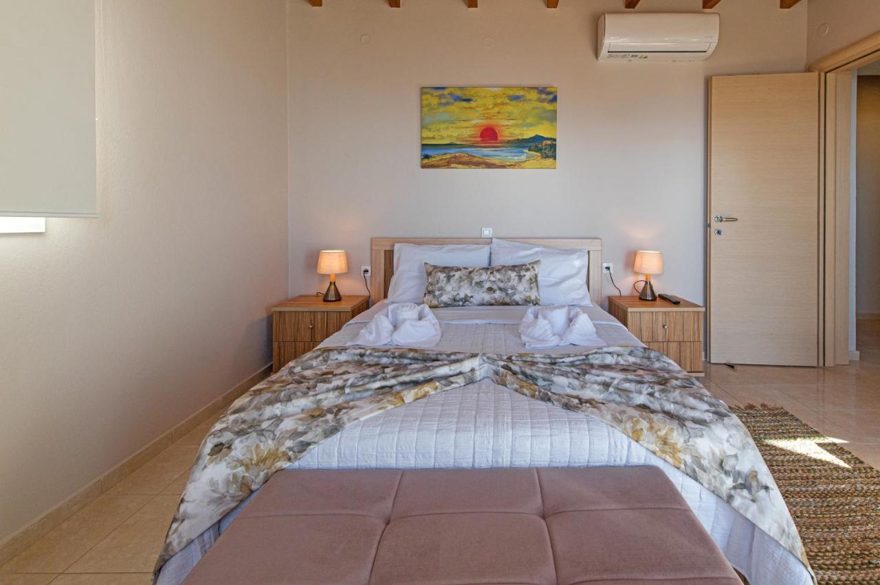 Tranquil Sea View Villa With Private Pool, Just 2Km From The Beach! 아기아갈리니 외부 사진