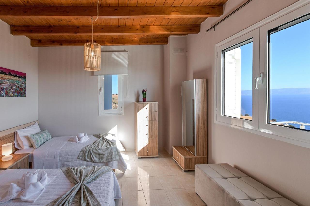 Tranquil Sea View Villa With Private Pool, Just 2Km From The Beach! 아기아갈리니 외부 사진