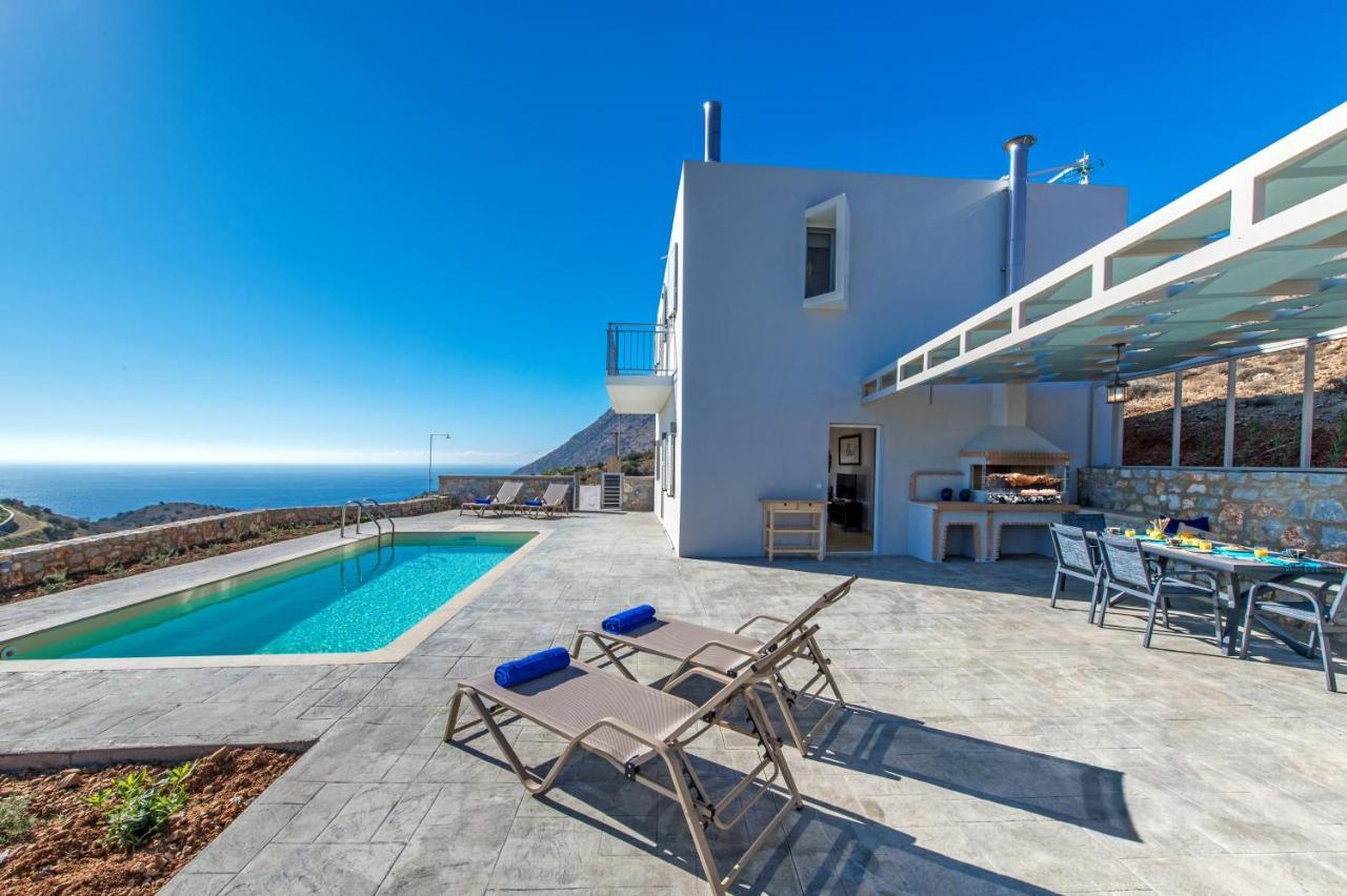 Tranquil Sea View Villa With Private Pool, Just 2Km From The Beach! 아기아갈리니 외부 사진