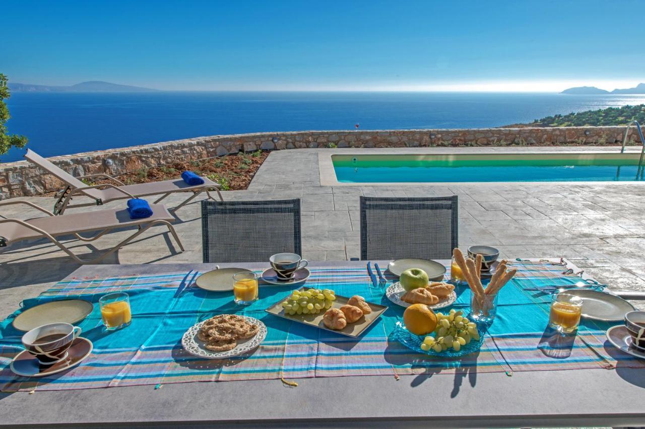 Tranquil Sea View Villa With Private Pool, Just 2Km From The Beach! 아기아갈리니 외부 사진
