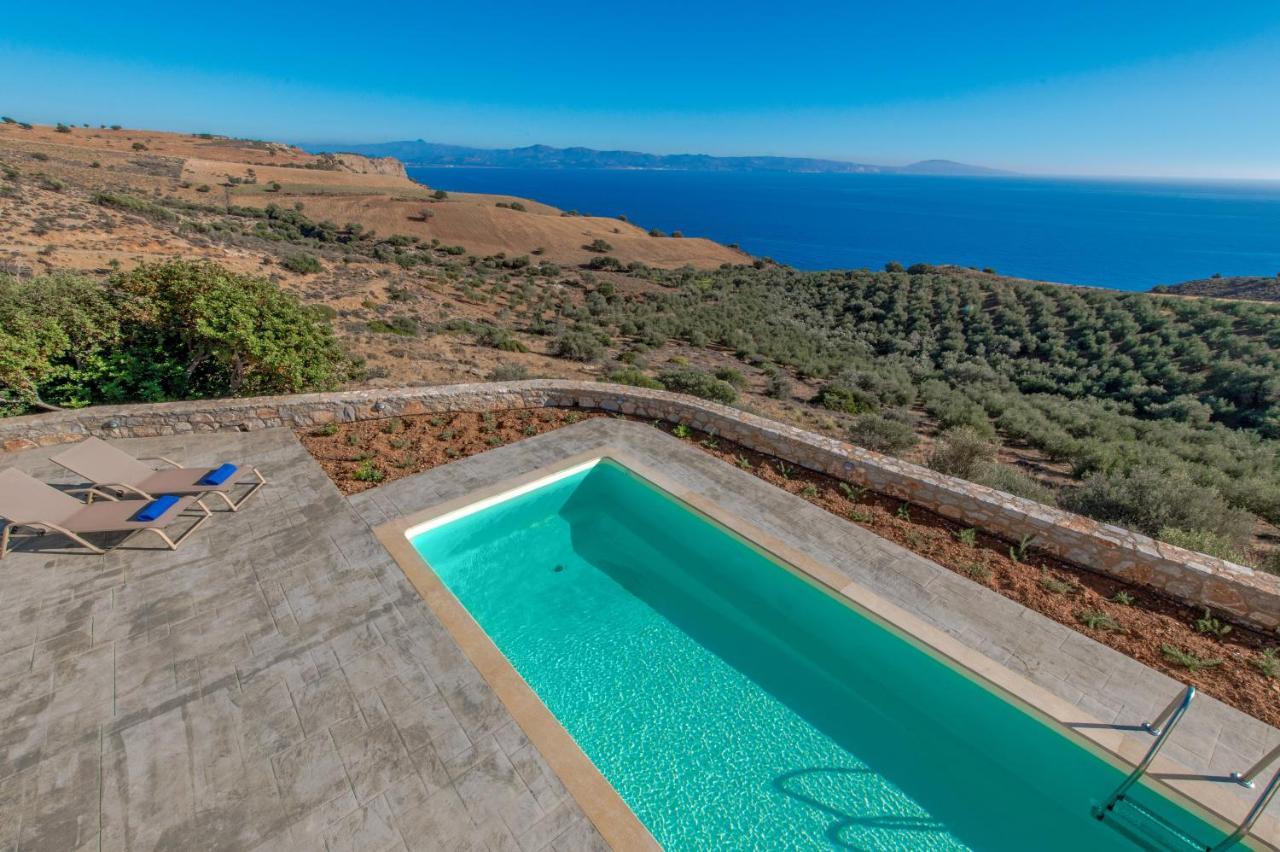 Tranquil Sea View Villa With Private Pool, Just 2Km From The Beach! 아기아갈리니 외부 사진