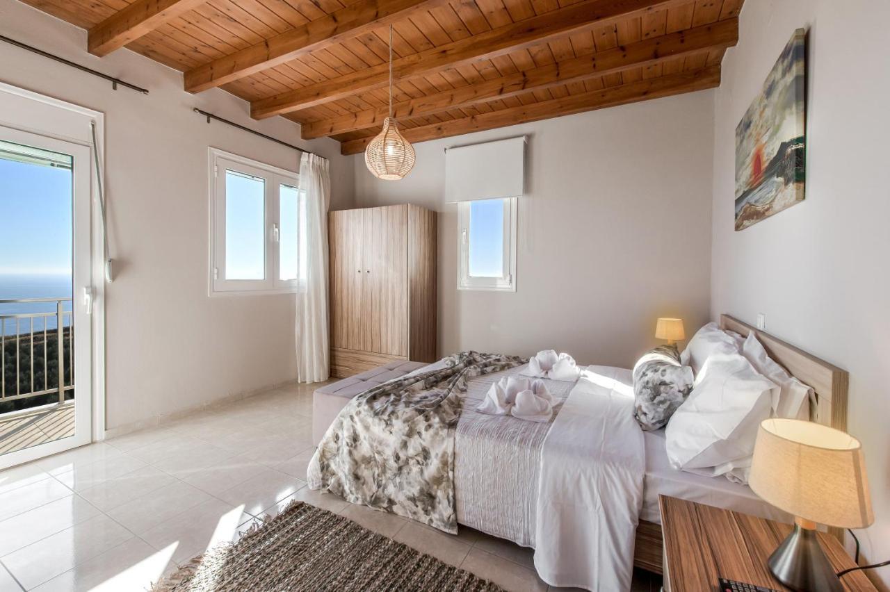 Tranquil Sea View Villa With Private Pool, Just 2Km From The Beach! 아기아갈리니 외부 사진