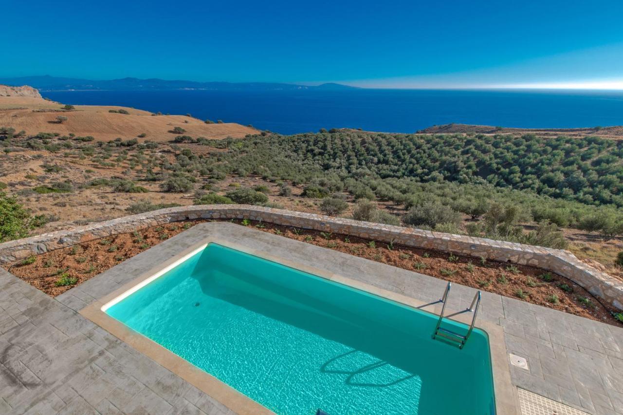 Tranquil Sea View Villa With Private Pool, Just 2Km From The Beach! 아기아갈리니 외부 사진