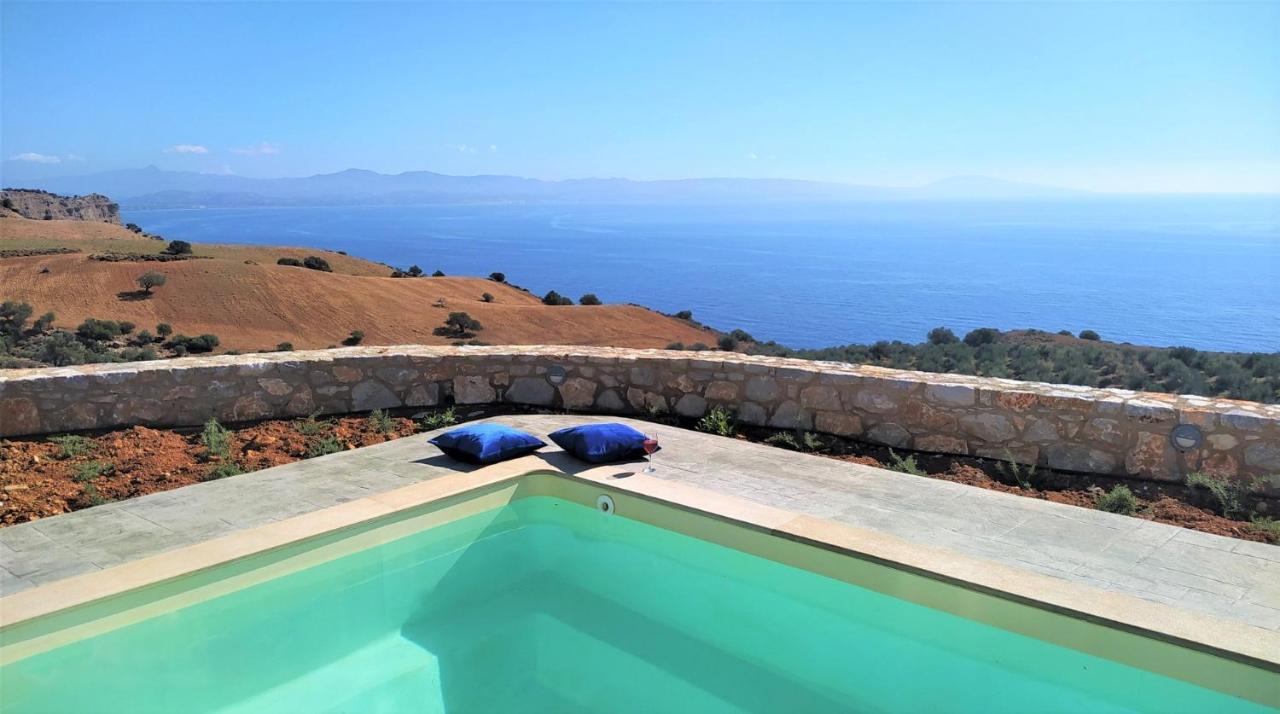 Tranquil Sea View Villa With Private Pool, Just 2Km From The Beach! 아기아갈리니 외부 사진